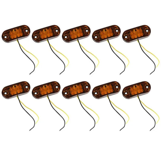 t-top-rated-10pcs Amber Oval Clearance Trailer Truck Side Marker