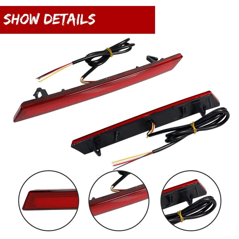 For Cadillac Xts 2013-2017 Rear Bumper Reflectors Tail Brake Red