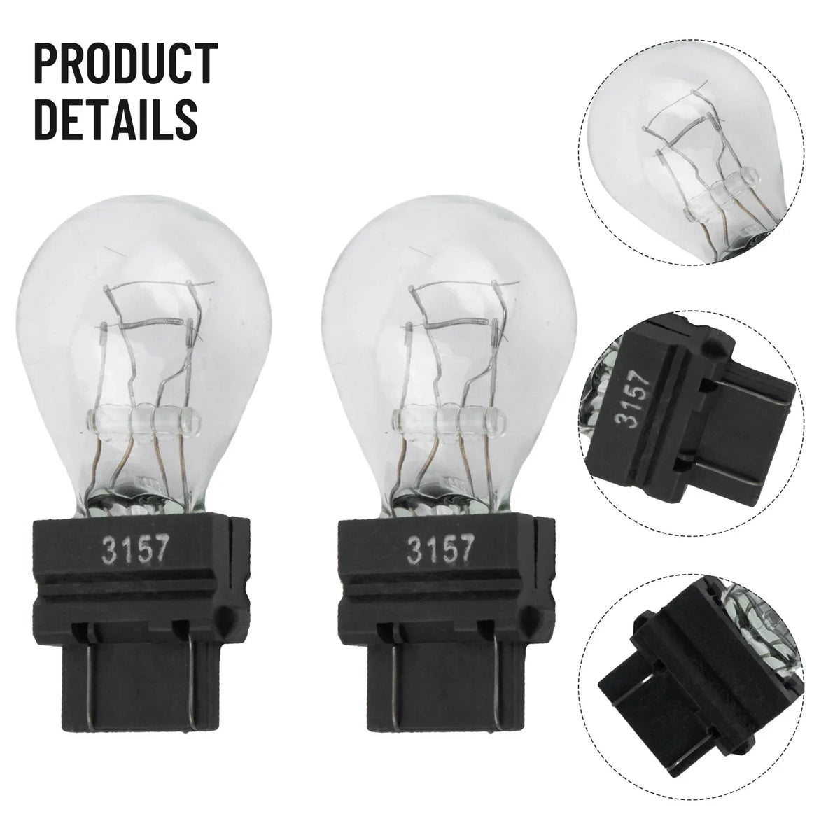 2PCS 3157 3156 3157LL Brake Bulbs Halogen Turn Signal