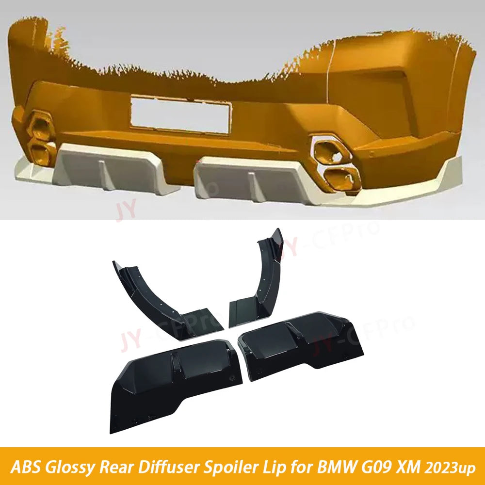 For BMW G09 Xm 2023-2025 ABS Rear Bumper Diffuser Spoiler Lip
