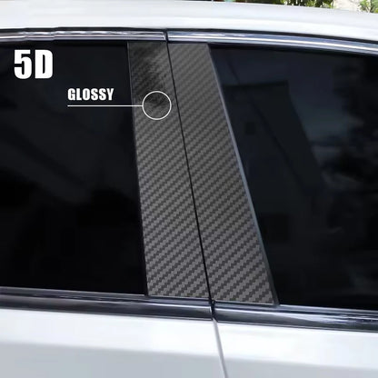 1pair 3D 5D 6D Carbon Fiber B Pillar Sticker