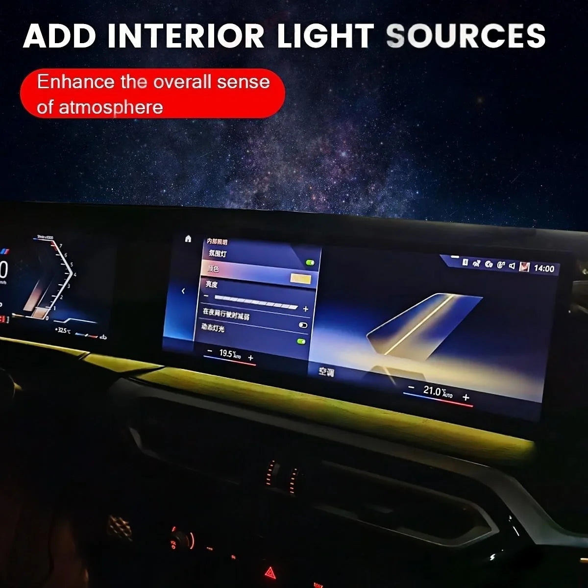 For BMW 2 3 4 7 RGB Instrument Ambient Lighting Series X3 X4 X5