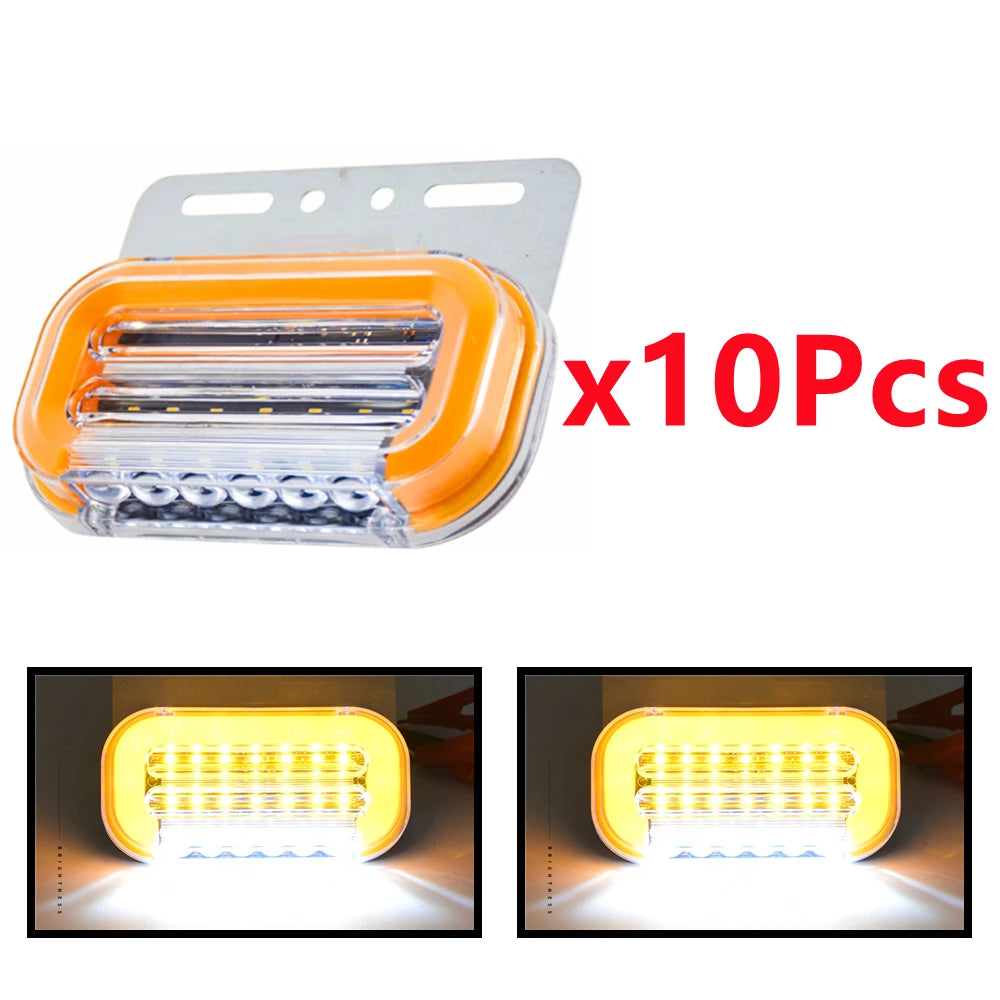 10PCS Trailer Clearance 24V Marker Trucks Lighting Van Side