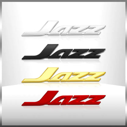 For Jazz Chrome Metal Letter Logo 3D Emblem Rear Trunk Badge