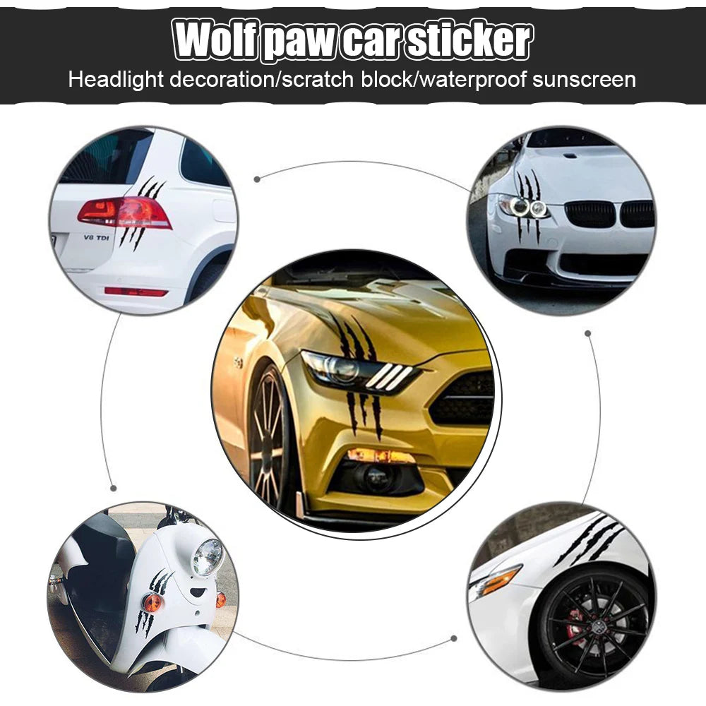 For Headlight Body 1PC Sticker Reflective Monster Claw Vinyl