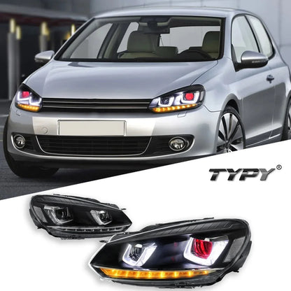For VW Golf 6 MK6 Headlights 2010-2014 Upgrade Modified Drl