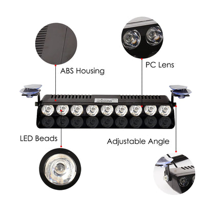 S1 Warning Strobe Flashlights Emergency Dashboard Indicator 12V