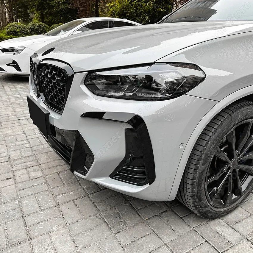 For BMW X3 X4 G01 G02 ABS Gloss Black Front Bumper Side Splitter