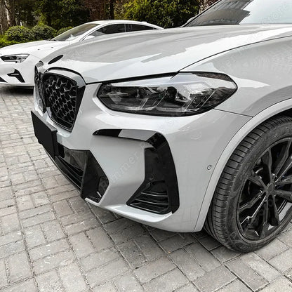 For BMW X3 X4 G01 G02 ABS Gloss Black Front Bumper Side Splitter