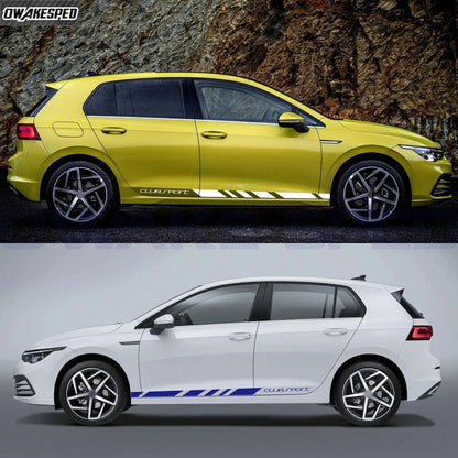 2PCS Door Side Skirt Sticker Performance Sport Stripes