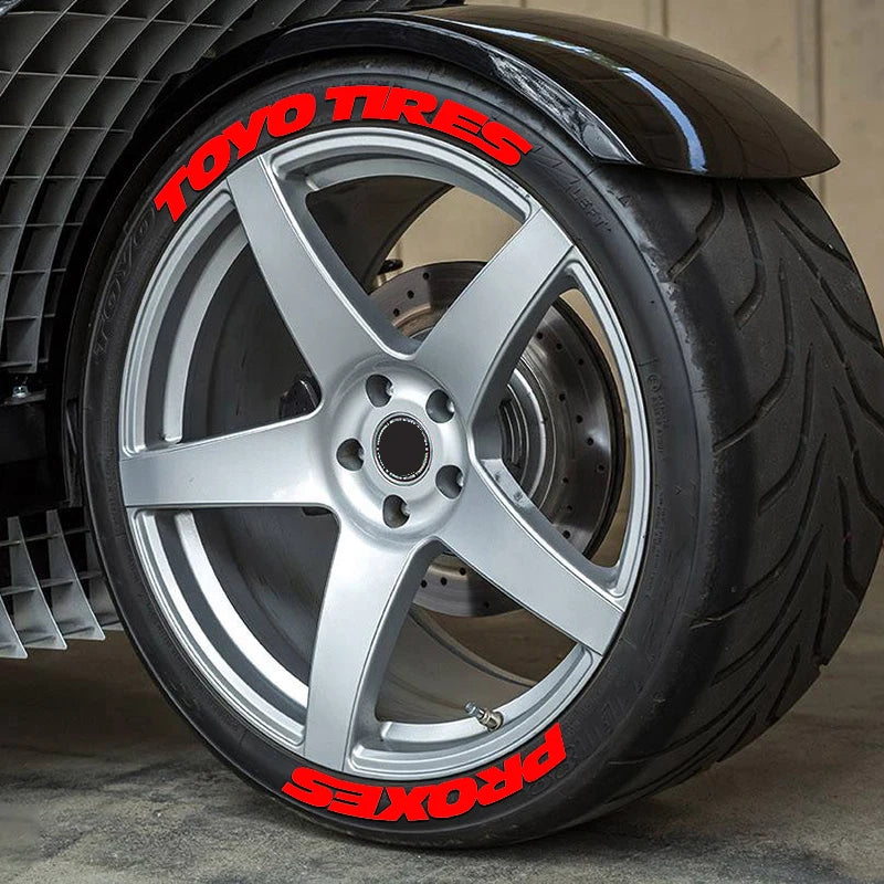 For 4 Wheels Letters Tire Sets Stickers Waterproof 3D Motorcycle