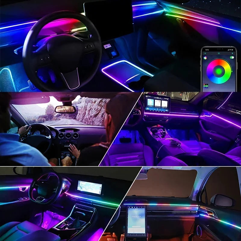 For BMW Audi Tesla Honda Toyota In Neon Ambient RGB Colors