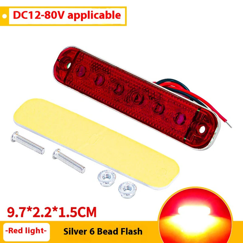 2PCS 12V 24V 6LED Strobe Warning Signal Front Rear