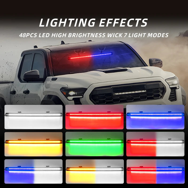 Strobe Strobes Beacons Windshield Flashing Truck 48LED Emergency