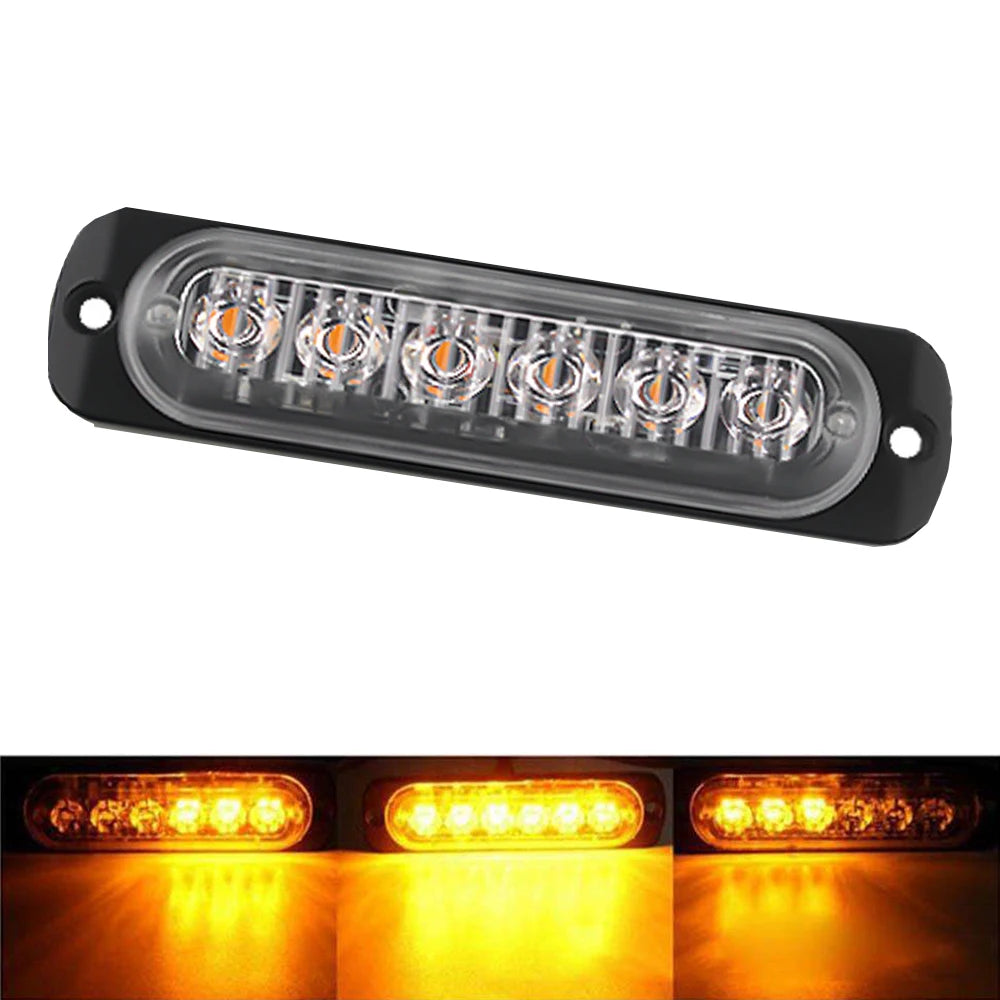 1X Truck 12V 24V 6SMD Strobe Warning Grille Flashing