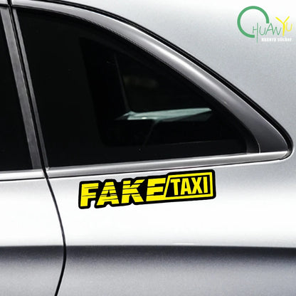 Yellow Fake Taxi Logo Pvc Waterproof Window Laptop Trunk