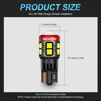 2PCS T10 W5W 194 Canbus No Error 3030 Smd