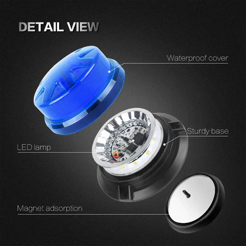 For Vehicle 1PC Battery 24LED Strobe Wireless Amber Emergency