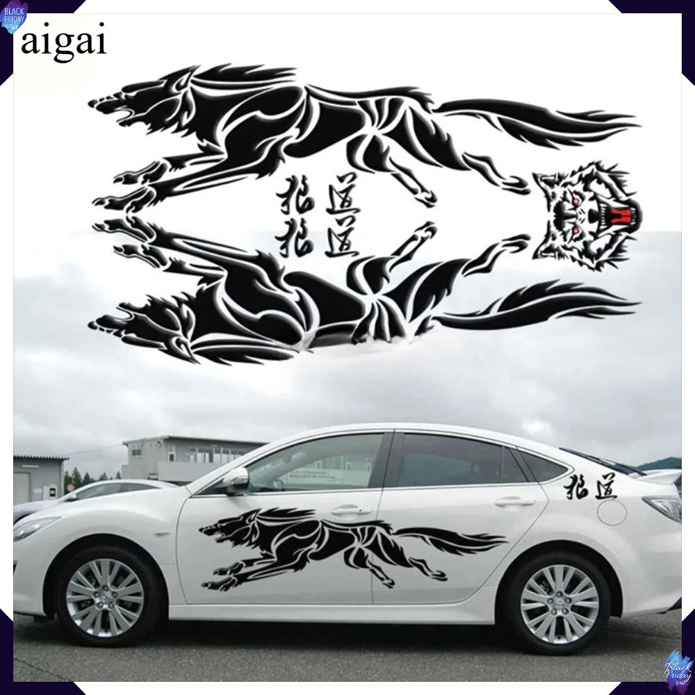 Wolf Totem Wrap Sticker Body Decal Vinyl Graphic Modified