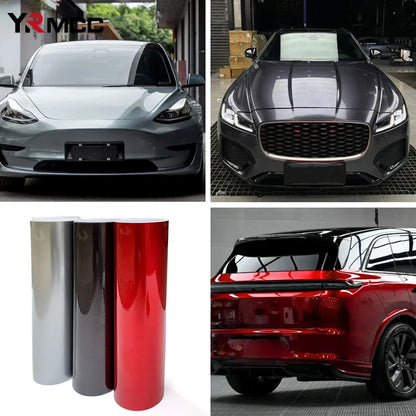 Stickers Self Adhesive Glossy Films Gray Silver Red Wrap