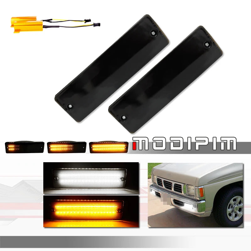 For Nissan D21 Hardbody Pickup & Switchback Dynamic Amber Front