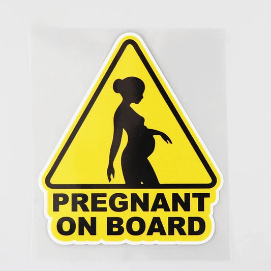 Caution Pregnant On Board Decal Pvc Sticker 11.5cm 13.3cm