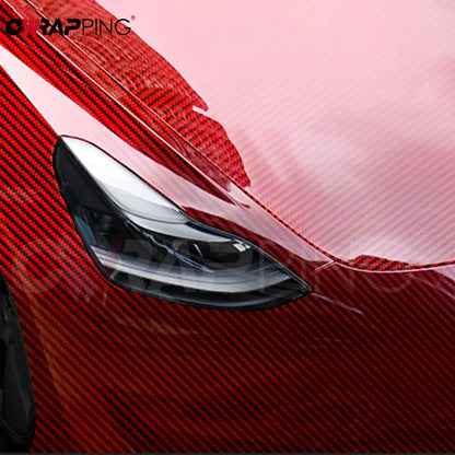 For Motorcycle Carbon Fiber Film Laser Stickers Red Glossy Vinyl