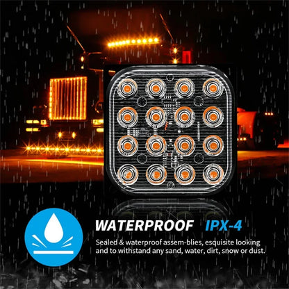 2X 16LED Truck Strobe Warning Flashing Emergency Breakdown Beacon