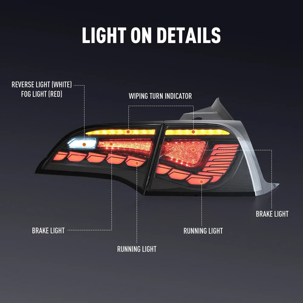 For Tesla Model 3 2017-2022 Drl Pair Tail Reverse Brake Turning