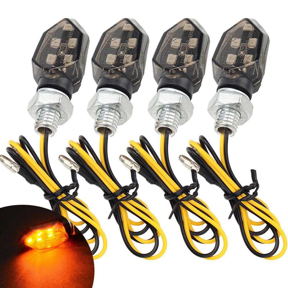 For Kawasaki Honda BMW Ktm 4PCS MINI Motorcycle Smoke Lens Turn