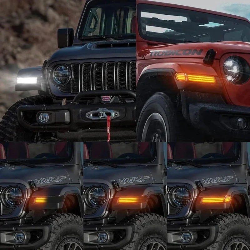For Jeep Wrangler Jl 2018-2021 Daytime 2X Front Bumper Side
