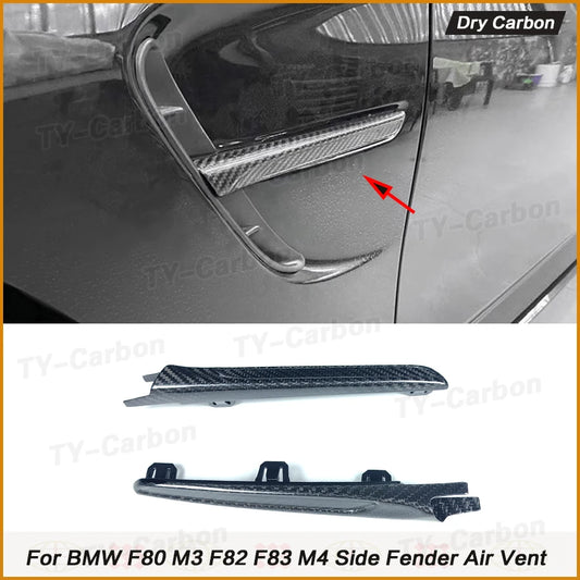 For BMW M3 M4 F80 F82 Dry Carbon Fiber Exterior Bodykit Side