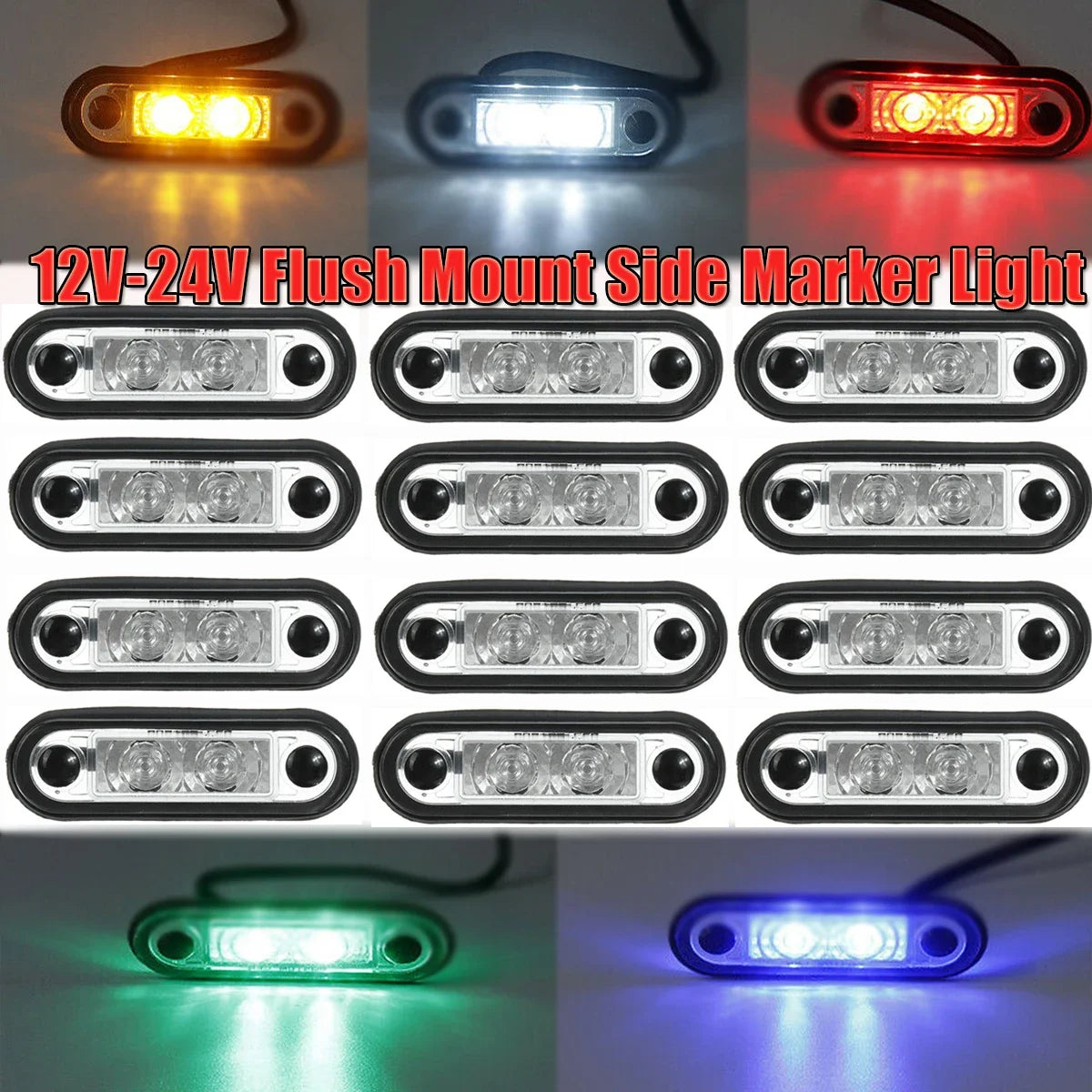 For Kelsa Bars Waterproof 12V 24V Side Marker Clearance