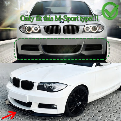 For BMW 1 Series E82 E88 Front Bumper Lip Spoiler Diffuser