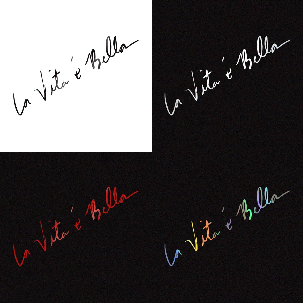 La Vita E Bella Letters Reflective Sticker Decals Vinyls