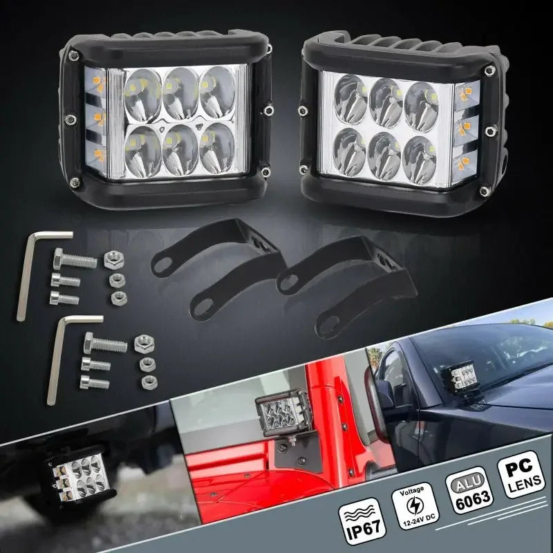 Work Dual Side Shooter Pod Offroad Flashing Truck Pickup