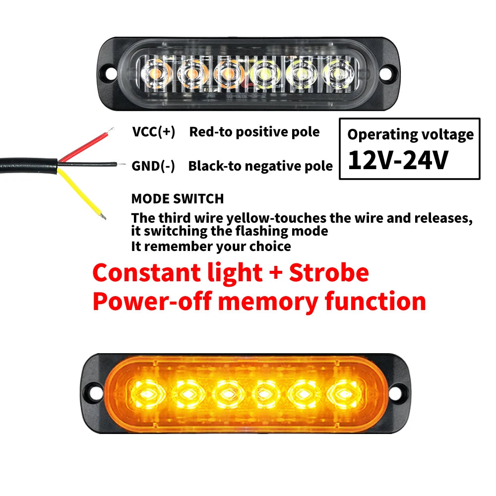 10PCS Emergency Strobe Warning Flashing Caution Construction