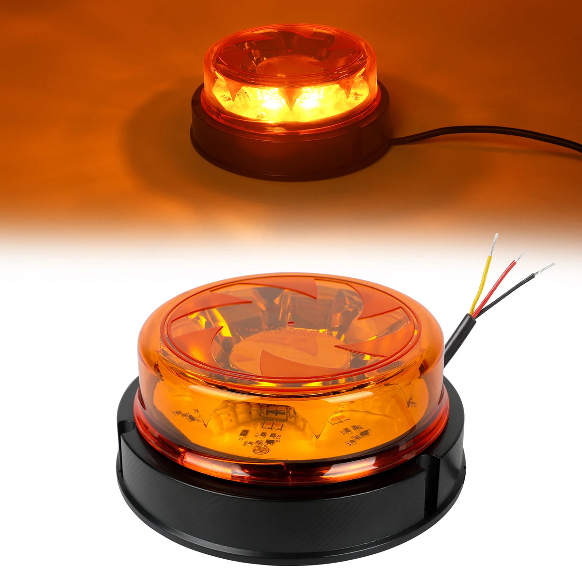 12v-24v Emergency Traffice Vehicles Amber Strobe Warning Mount