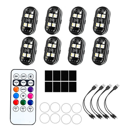 1-8pcs Wireless Strobe Decor Atmosphere Colors Rechargeable