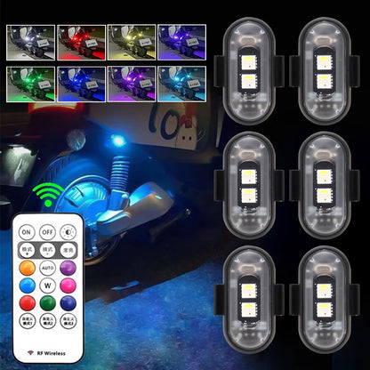 Motorcycle RGB Strobe Colors Flash Position Wireless Aircraft