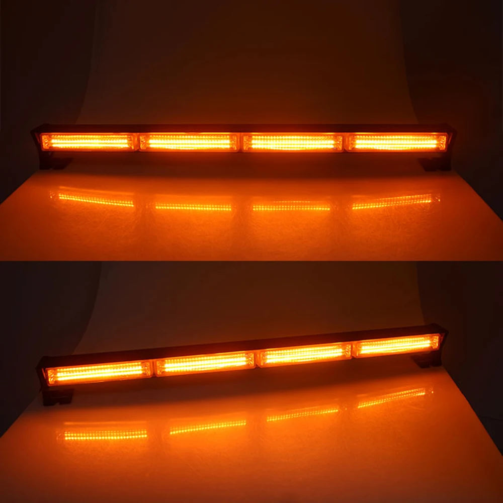 12-24v Cob Strobe Bar Roof Warning Beacon Safety Amber