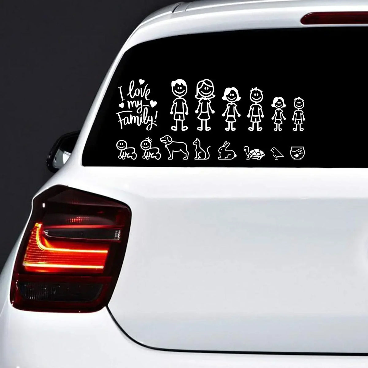 Sticker Interesting Family Automobiles Motorcycles Window