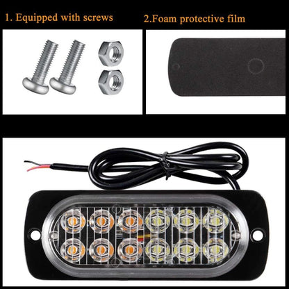 4PC 12LED Truck Side Warning Emergency Amber Constant Super