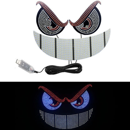 USB Dynamic Big Devil Eyes Light For Cars Truck Eyes Display LED Decorative Light Panel 11 Modes Soft Glow Expression Li