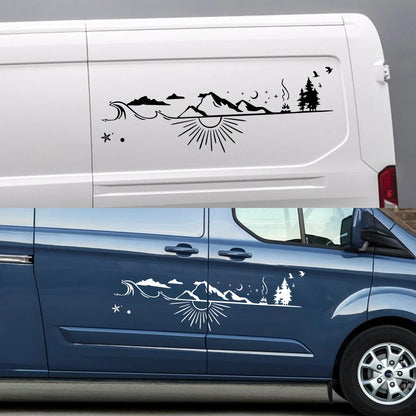 Stickers Van Camper Mountain Decal Vinyl Caralife Truck Rv