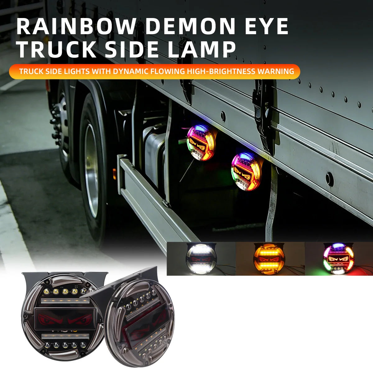 4PCS Devil S Eye Truck Fog 12V Warning Colorful
