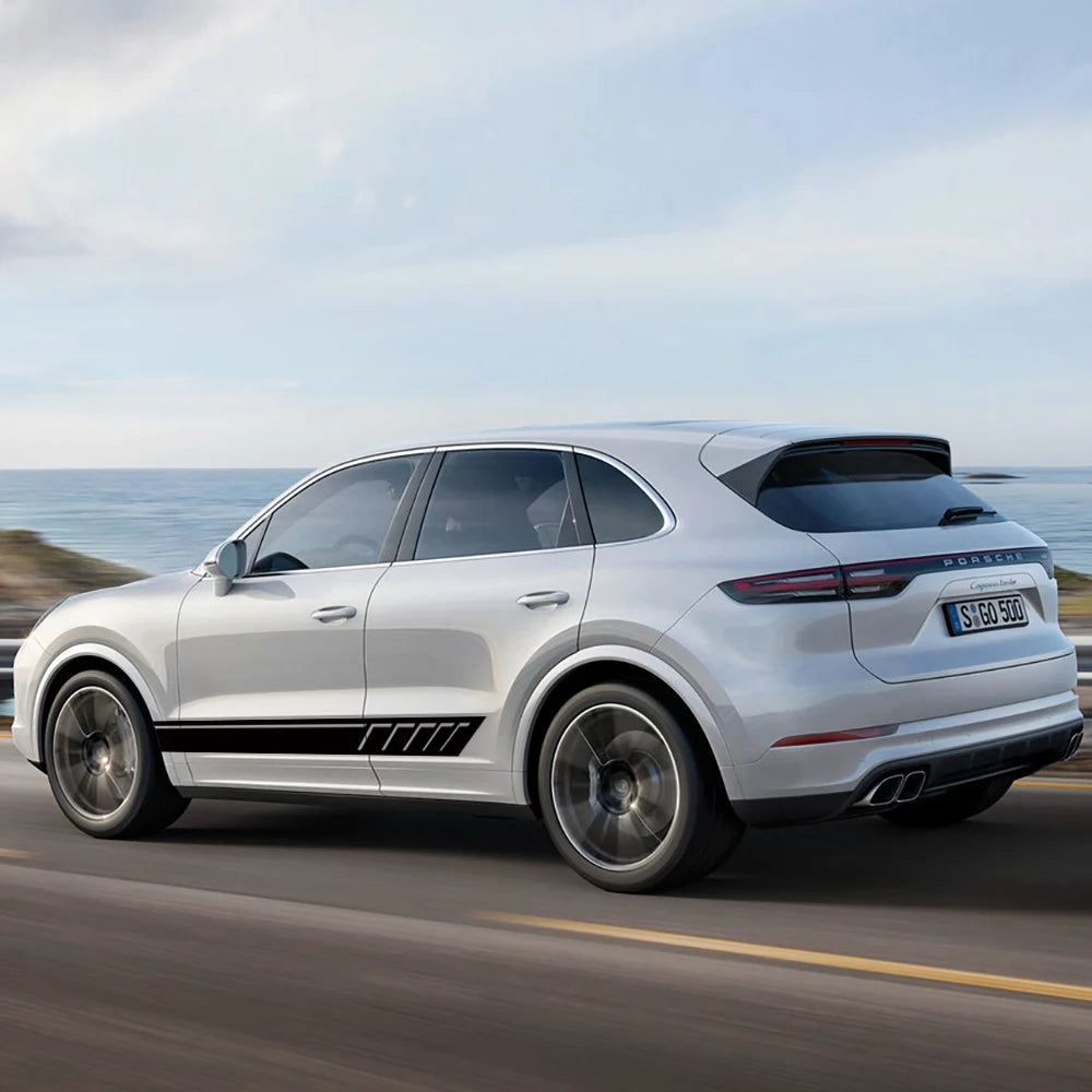 For Porsche Cayenne Side Skirt Body Under Strips Decal Stickers