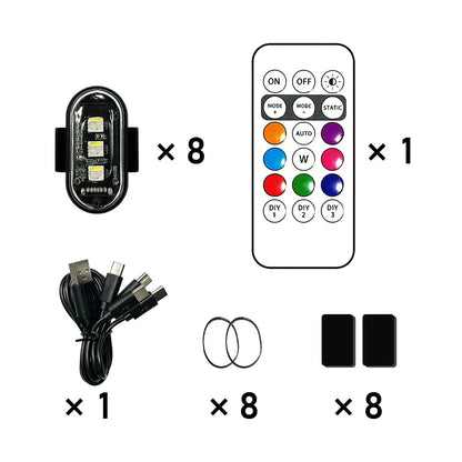 8PCS Up Night RGB Aircraft Motorcycles Truck Airplanes