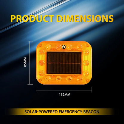 For All 2PCS Amber Solar Energy Magnetic Strobe Flashing Trucks