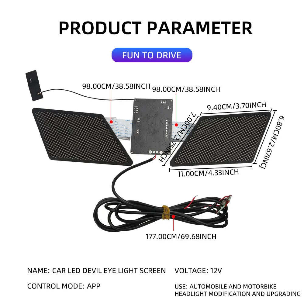 Devil S Eye Display Headlight Modification Animation Angle Eyes